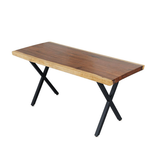 X-Shaped Table Bench Desk Legs Retro Industrial Design Fully Welded - Black