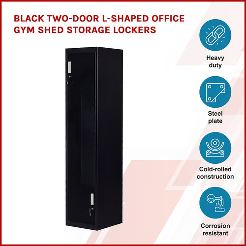 Multipurpose Locker – Black Dual L-Shaped Door with Standard Lock with 2 Keys