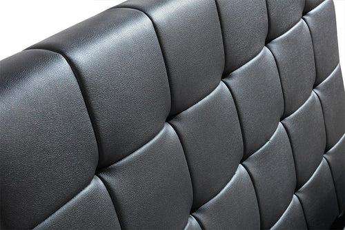 King Single Black PU Leather Deluxe Bed Frame