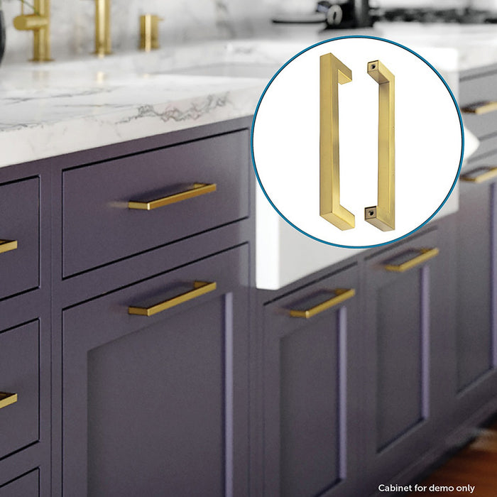 15x Brushed Brass Drawer Pulls Kitchen Cabinet Handles Gold