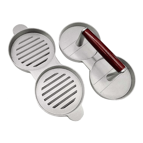 Double Burger Press Hamburger Maker Non Stick Aluminium Beef Patty Meat BBQ