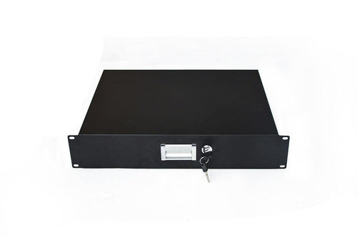 19" Rack Mount 2U Locking Drawer Pro Audio DJ Server Rack Lock Storage Cabinet