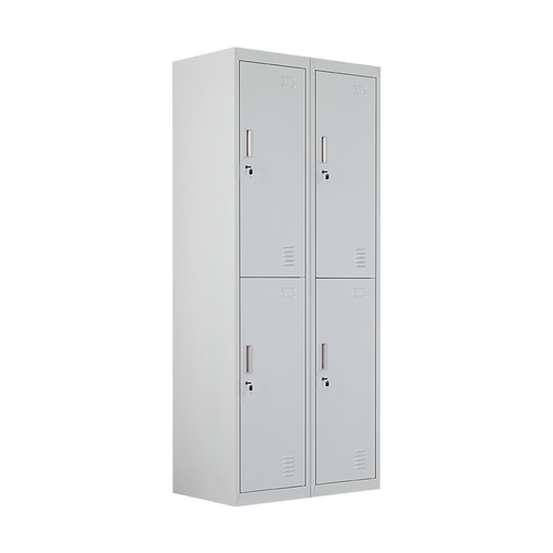 2x2 Door Grey Metal Locker – Secure Storage with Standard Lock with 2 Keys