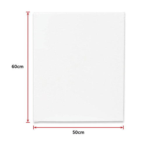 5 pack of 50x60cm Artist Blank Stretched Canvas Canvases Art Large White Range Oil Acrylic Wood