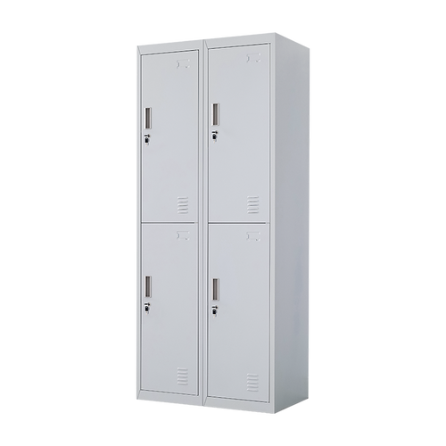 2x2 Door Grey Metal Locker – Secure Storage with Standard Lock with 2 Keys