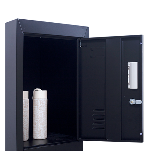 Black Locker with 4 Doors & 3-Digit Combination Lock – Storage for Gym, School, or Workplace
