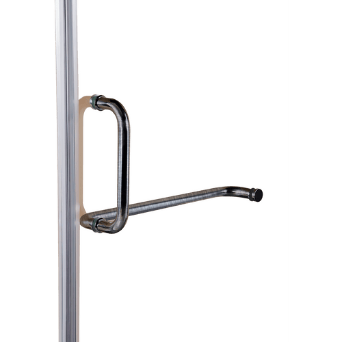 90 x 200cm Wall to Wall Frameless Shower Screen in Nickel Hardware, Round Handle