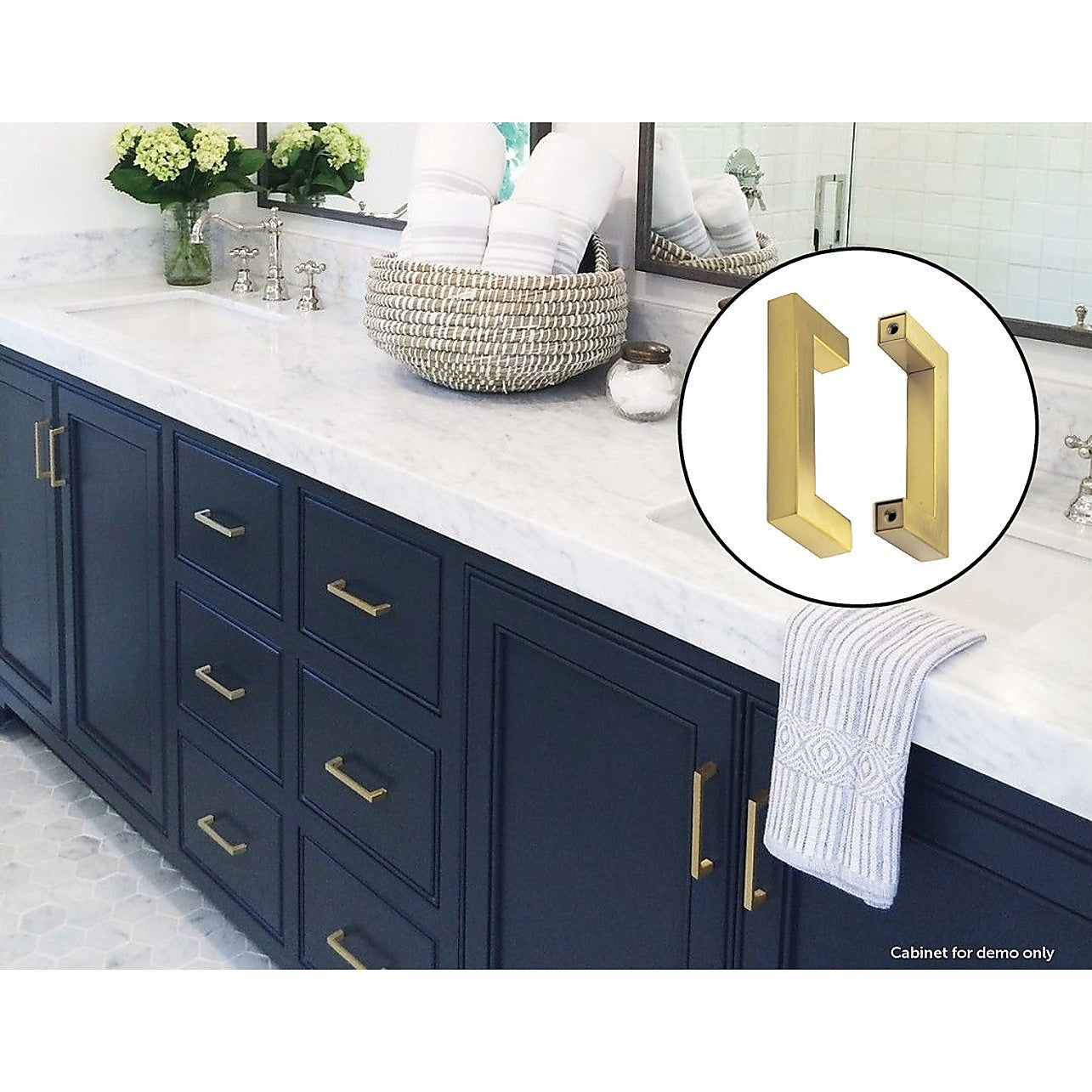 15x Brushed Brass Drawer Pulls Kitchen Cabinet Handles - Gold