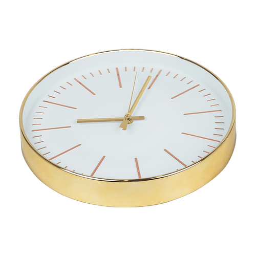 Modern Wall Clock Silent Non-Ticking Quartz Battery Operated Gold
