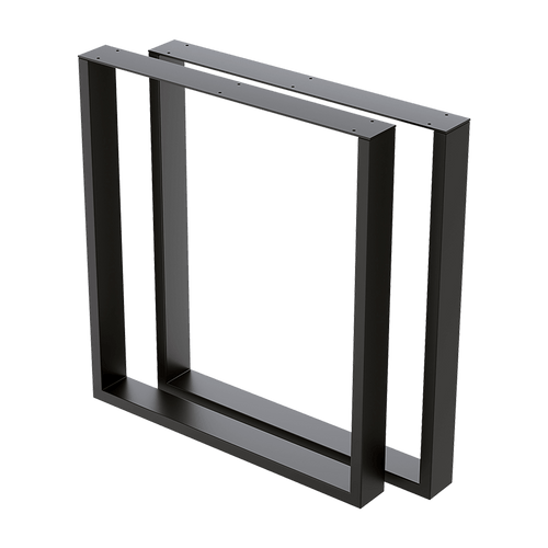 Square-Shaped Table Bench Desk Legs Retro Industrial Design Fully Welded - Black
