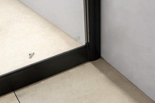 1400-1600mm Sliding Door Safety Glass Shower Screen Black By Della Francesca