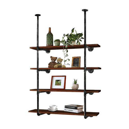 Wall Shelves Display Bookshelf Industrial DIY Pipe Shelf Rustic Brackets