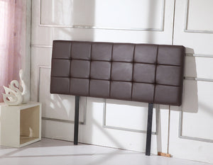 Double PU Leather Bed Deluxe Headboard Bedhead - Brown