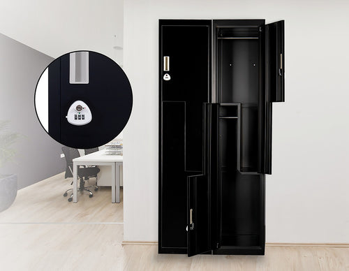 Multipurpose Locker – Black Dual L-Shaped Door with 3-Digit Combination Lock
