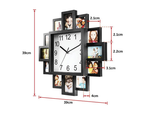 Photo Frame Clock Picture Collage 12Picture Display Photowall
