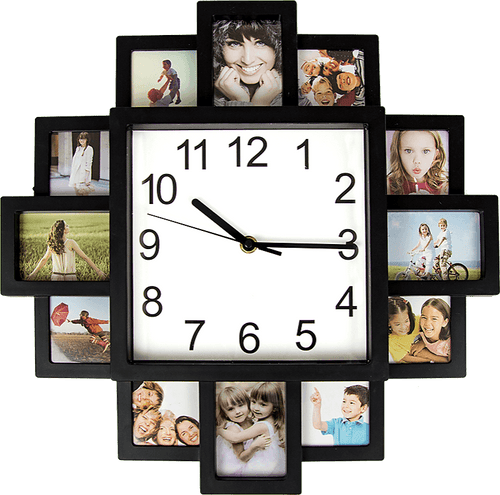 Photo Frame Clock Picture Collage 12Picture Display Photowall