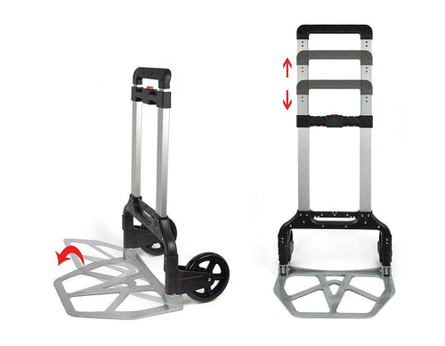 150KG Portable Cart Folding Dolly Push Truck Hand Collapsible Luggage Trolley