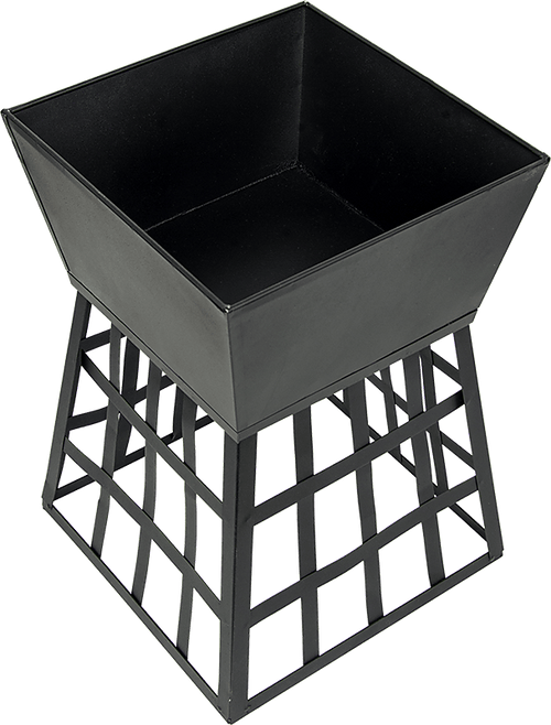 Black Fire Pit Square Log Patio Garden Heater Outdoor Table Top BBQ Camping