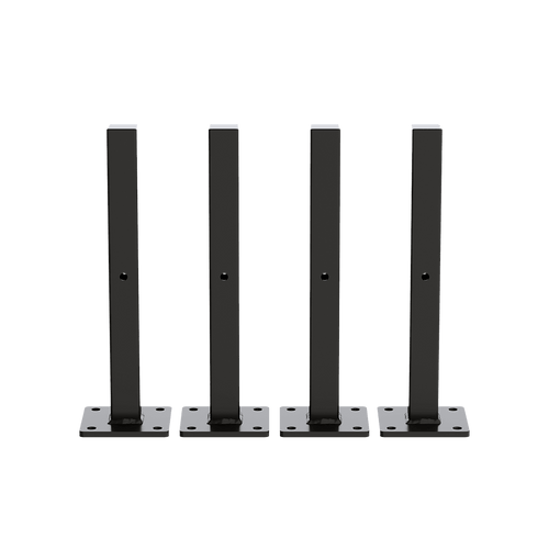 20cm Floating Shelf Brackets Industrial Metal Shelving Supports 4-Pack - Black