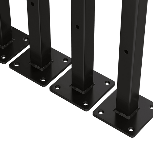 20cm Floating Shelf Brackets Industrial Metal Shelving Supports 4-Pack - Black