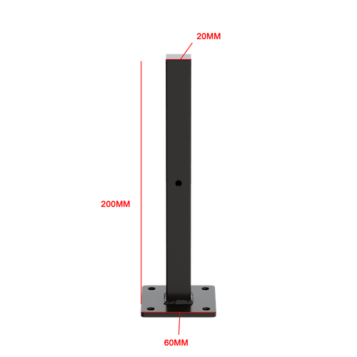 20cm Floating Shelf Brackets Industrial Metal Shelving Supports 4-Pack - Black