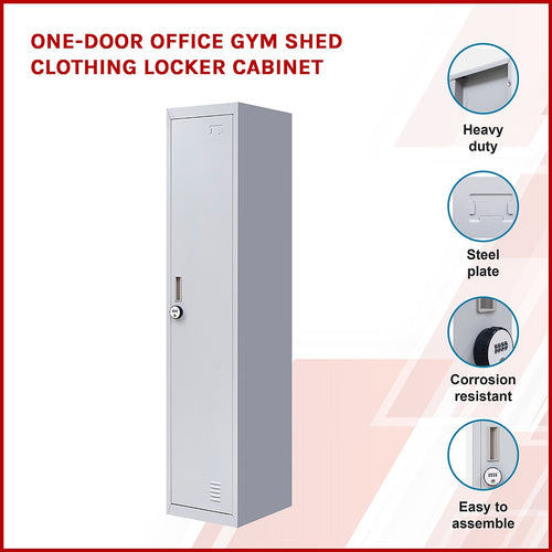 Lockable 1-Door Grey Locker for Home or Office - 4-Digit Combination Lock