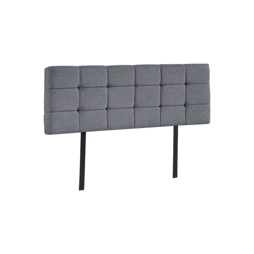Grey Linen Fabric Queen Deluxe Tufted Headboard Bedhead