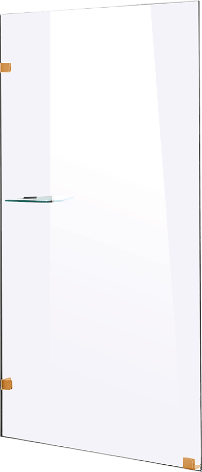 70 x 200cm Frameless 10mm Safety Glass Shower Screen Gold Finish