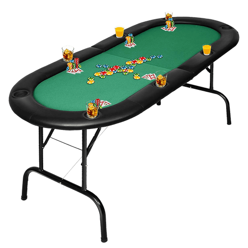 185cm 8 Player Folding Poker Blackjack Table with Cup Holder