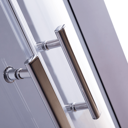 90 x 90cm Rounded Sliding 6mm Curved Shower Screen with Base in Chrome