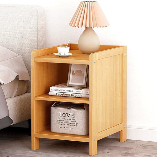 Bamboo Bedside Table Nightstand Storage Bedroom Sofa Side Stand - Wood