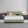 Linen Fabric Rectangular King Bed Deluxe Headboard Bedhead Olive Green 