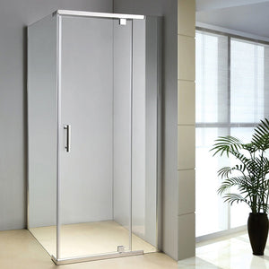 1000 x 700 x 1900mm Framed Safety Glass Pivot Door Shower Screen in CHROME