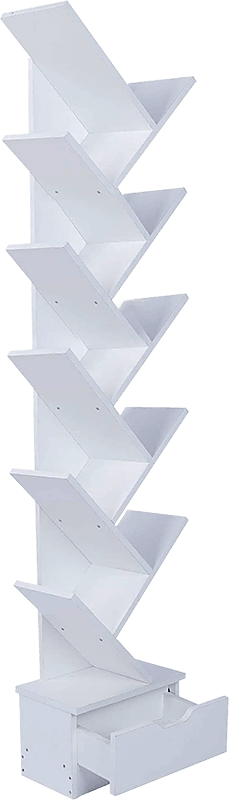 Tree Bookshelf Bookcase Book Organizer 12-Tier Multipurpose Shelf Display Racks