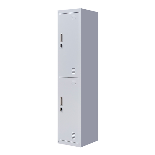 2-Door Grey Locker Cabinet Padlock-operated – Secure & Durable