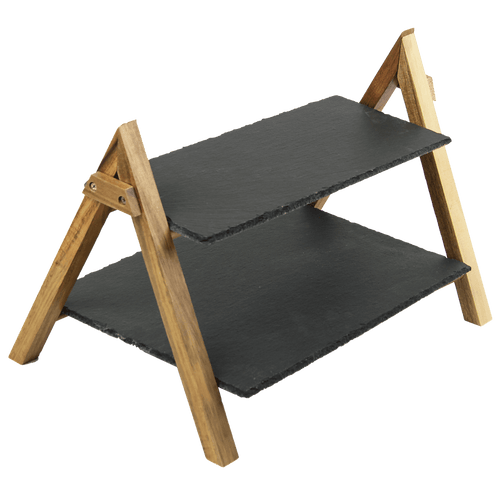 Party 2 Tier Cake Stand Slate Wedding Tiered Serving Stand Afternoon Tea