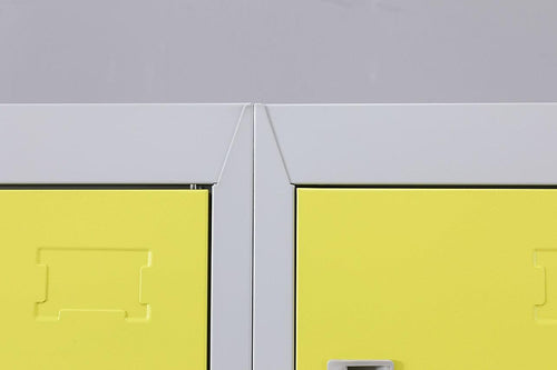 Grey with Yellow Door 12-Door Locker for Office Gym Shed School Home Storage - 3-Digit Combination Lock