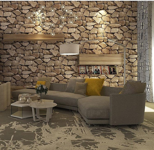 Rustic Rock Brick Wallpaper 
