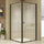 Front: (98~106) x 195cm Adjustable Semi Frameless Shower Screen in Black Side: (98~101) x 195cm