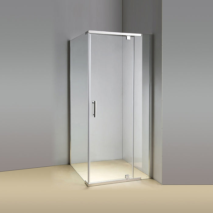 1000 x 1000 x 1900mm Framed Safety Glass Pivot Door Shower Screen in CHROME