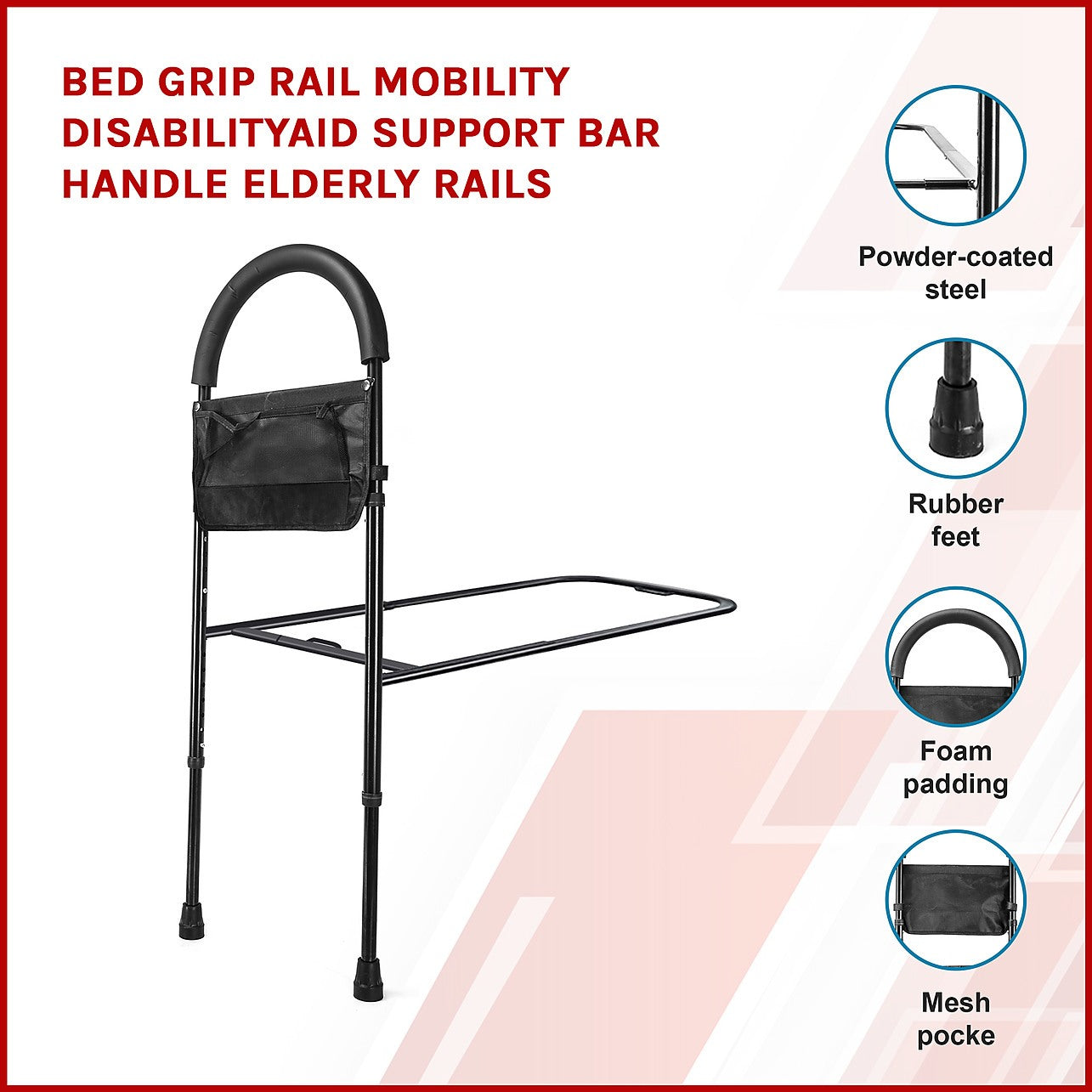 Bed Grip Rail Mobility Disability Aid Support Bar Handle Elderly Rails Home Improvement