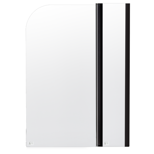 180° Black Pivot Door 6mm Safety Glass Bath Shower Screen By Della Francesca - 120 x 140cm