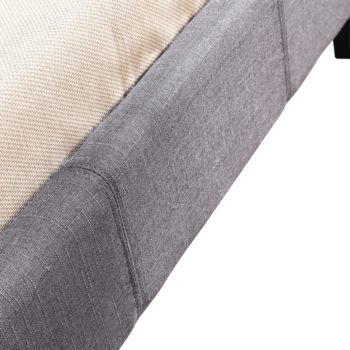 King Single Bed Frame Grey Linen Fabric