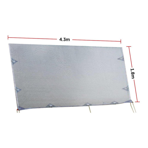 4.3 x 1.8m Caravan Privacy Screen Side Roll Out Awning