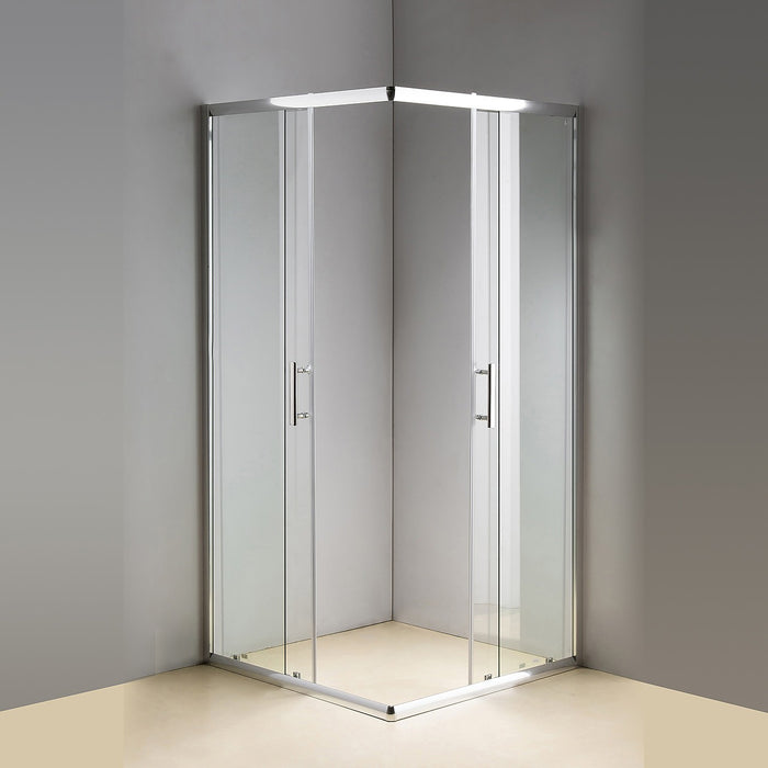 900 x 1200mm Sliding Door Nano Safety Glass Shower Screen in CHROME