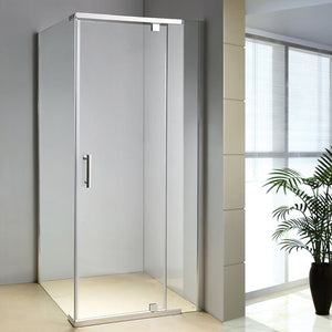 1200 x 1000 x 1900mm Framed Safety Glass Pivot Door Shower Screen in CHROME