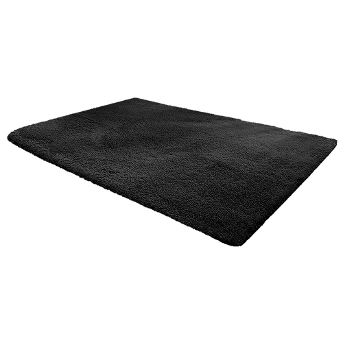 230x200cm Floor Rugs Large Shaggy Rug Area Carpet Bedroom Living Room Mat Black