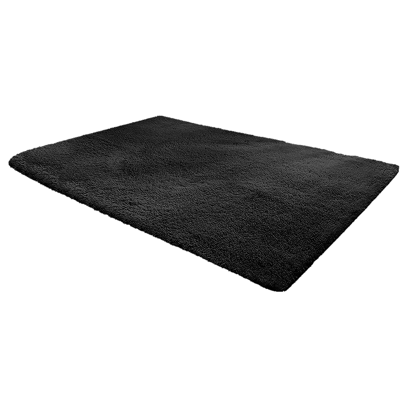 230x160cm Shaggy Floor Rug | Black Area Carpet Mat – Australia ...