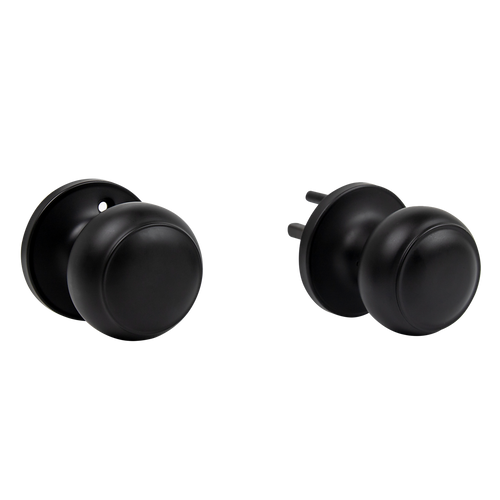 Door Handle Set Lever – Passage Function with Round Black Design and Functional Style