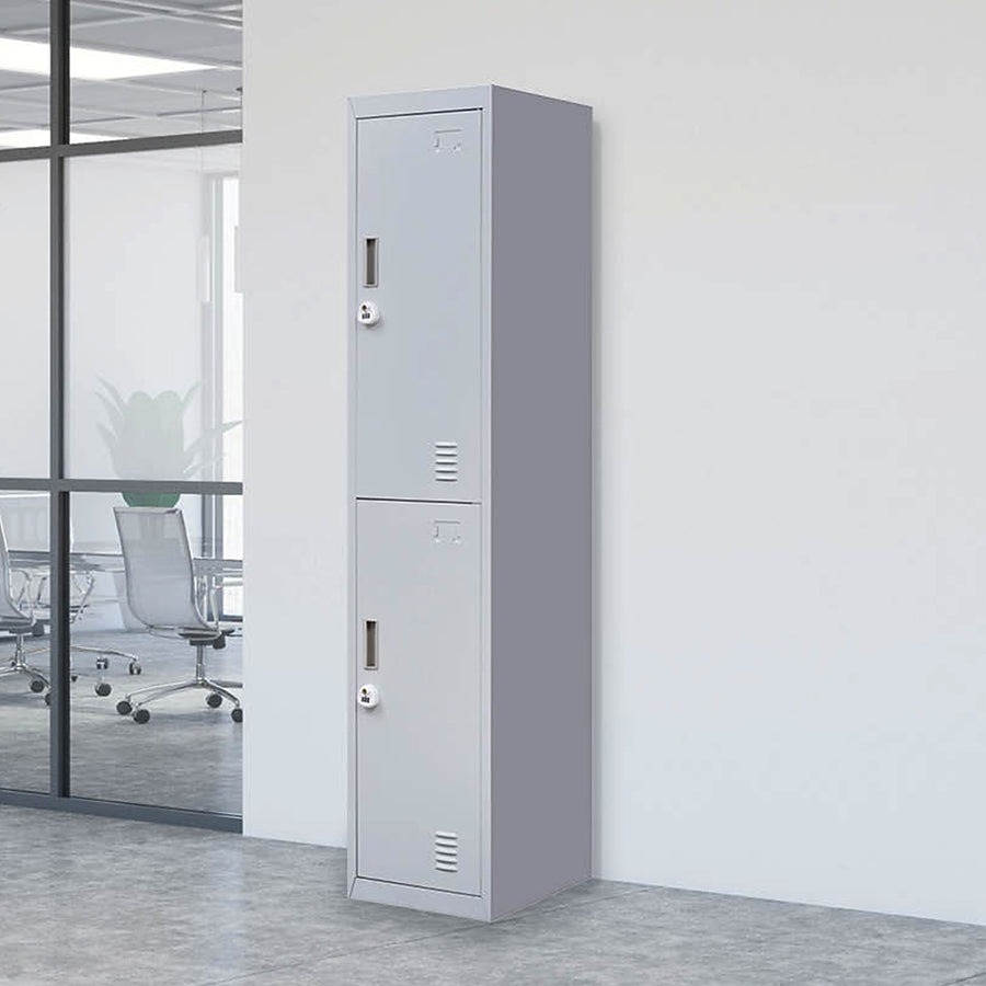 2-Door Grey Locker Cabinet 3-Digit Combination Lock – Secure & Durable